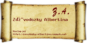 Závodszky Albertina névjegykártya